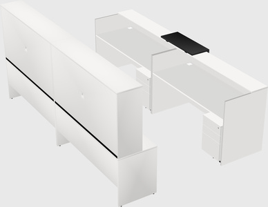 Shared u-shaped reception desks