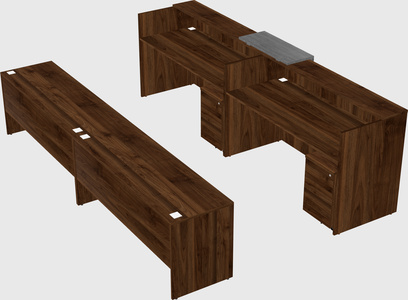 Shared u-shaped reception desks