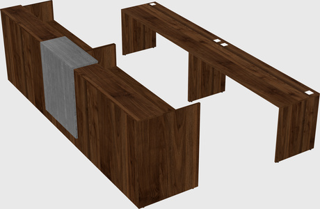 Shared u-shaped reception desks