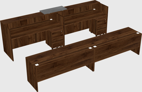 Shared u-shaped reception desks