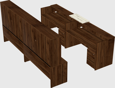 Shared u-shaped reception desks