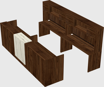 Shared u-shaped reception desks