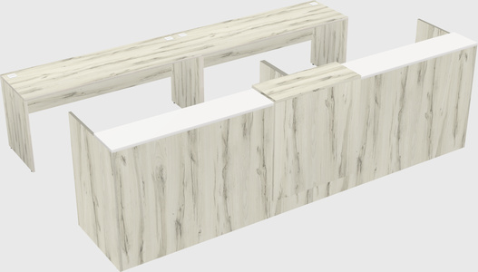 Shared u-shaped reception desks