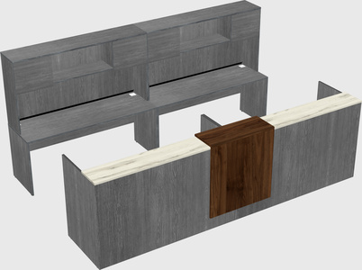 Shared u-shaped reception desks
