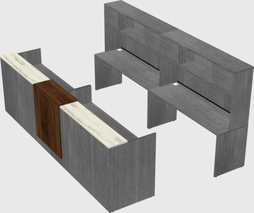 Shared u-shaped reception desks