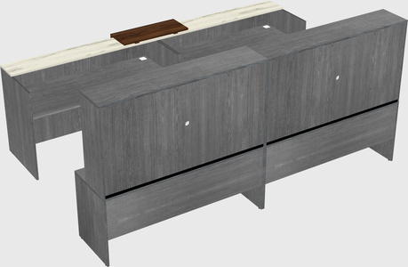 Shared u-shaped reception desks