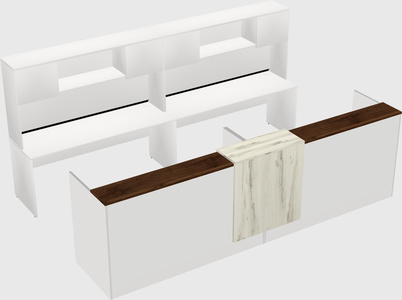 Shared u-shaped reception desks