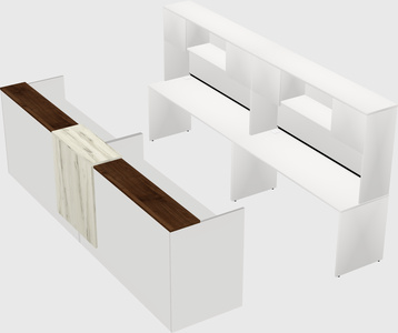 Shared u-shaped reception desks