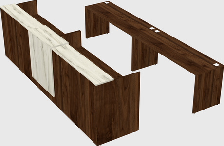 Shared u-shaped reception desks