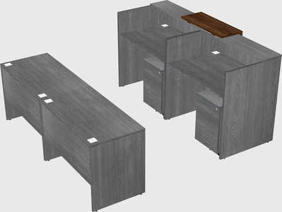 Shared u-shaped reception desks