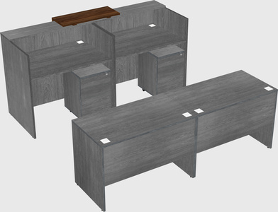 Shared u-shaped reception desks