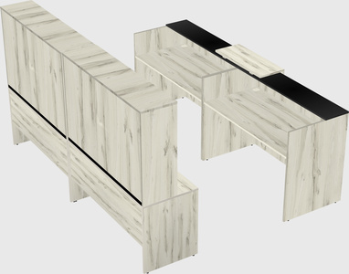Shared u-shaped reception desks