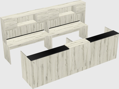 Shared u-shaped reception desks