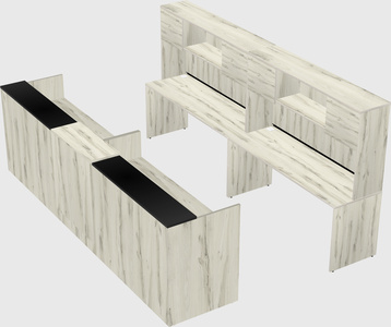 Shared u-shaped reception desks