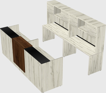 Shared u-shaped reception desks
