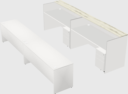 Shared u-shaped reception desks