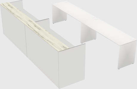 Shared u-shaped reception desks