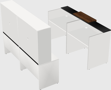 Shared u-shaped reception desks