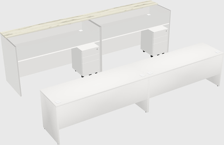 Shared u-shaped reception desks