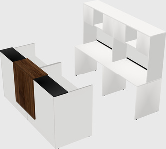 Shared u-shaped reception desks