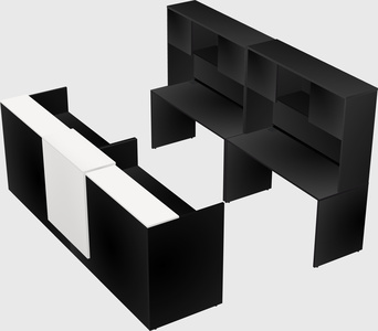 Shared u-shaped reception desks