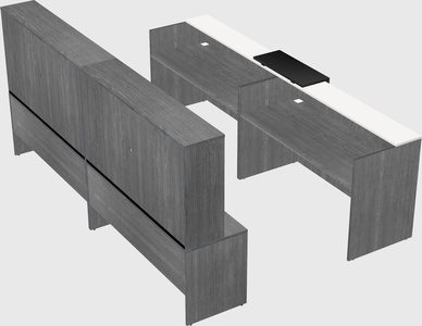 Shared u-shaped reception desks