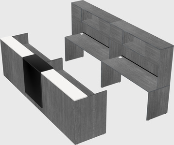 Shared u-shaped reception desks