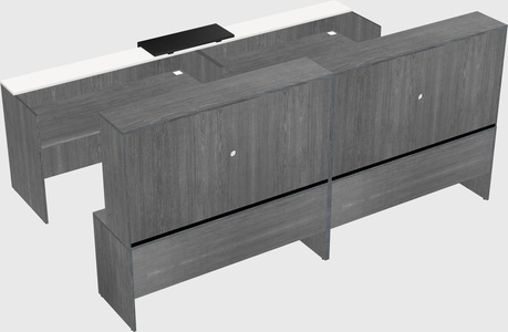 Shared u-shaped reception desks