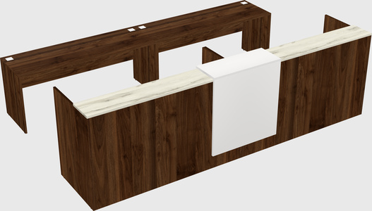 Shared u-shaped reception desks