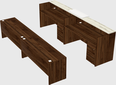 Shared u-shaped reception desks