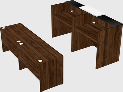 Shared u-shaped reception desks
