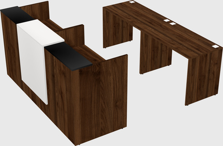 Shared u-shaped reception desks