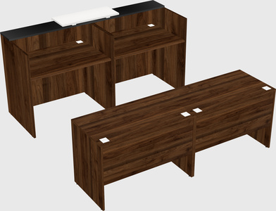 Shared u-shaped reception desks