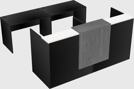 Shared u-shaped reception desks