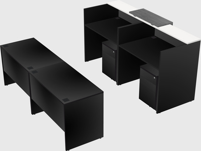 Shared u-shaped reception desks
