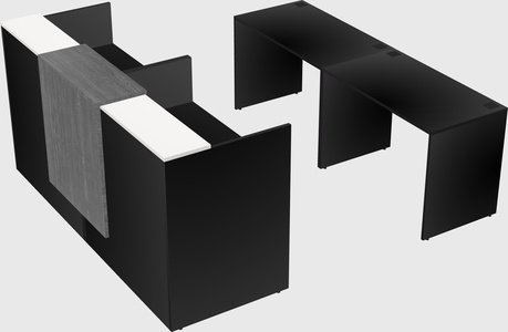 Shared u-shaped reception desks