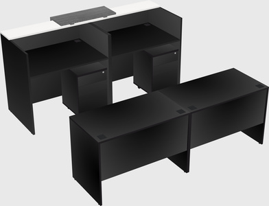Shared u-shaped reception desks