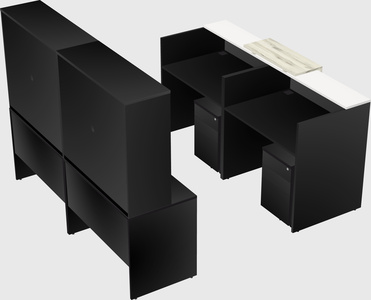 Shared u-shaped reception desks