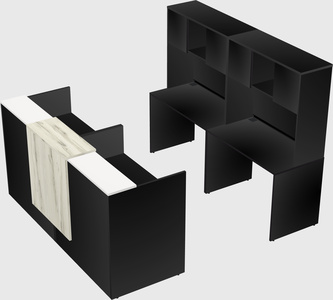Shared u-shaped reception desks
