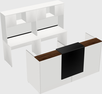 Shared u-shaped reception desks