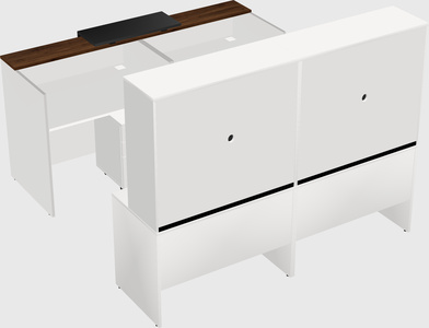Shared u-shaped reception desks