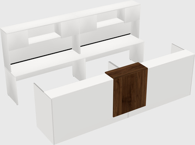 Shared u-shaped reception desks