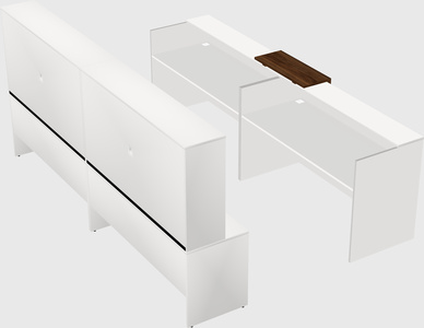 Shared u-shaped reception desks