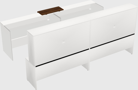 Shared u-shaped reception desks