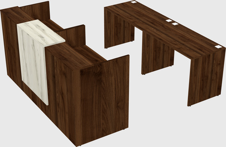 Shared u-shaped reception desks