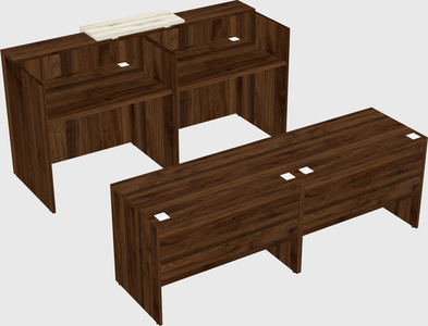 Shared u-shaped reception desks
