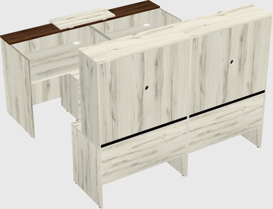 Shared u-shaped reception desks