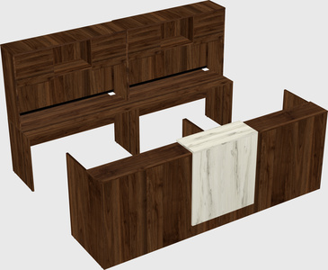 Shared u-shaped reception desks