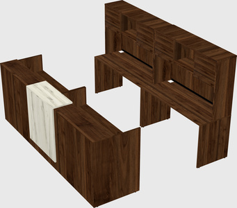 Shared u-shaped reception desks