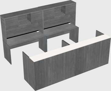 Shared u-shaped reception desks